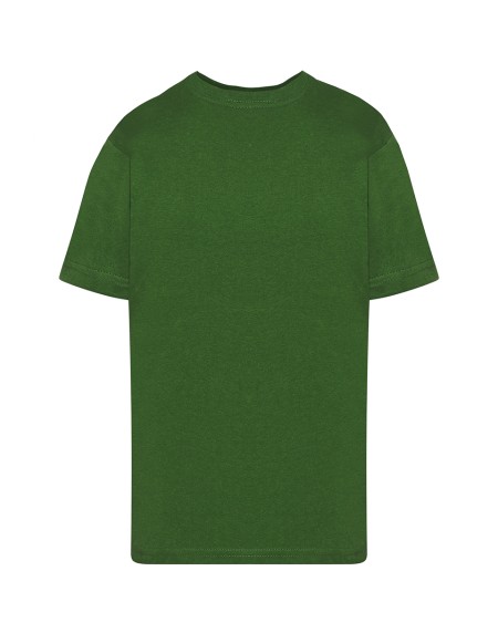 JHK, T-Shirt Unisex Per Bambino Manica Corta Regular Verde bottiglia