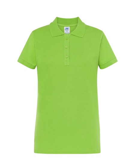 JHK, Polo Donna Manica Corta Regular Verde Lime